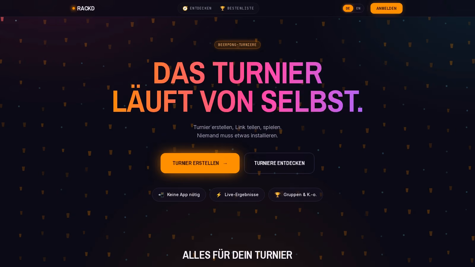 Startseite mit dem Kernversprechen