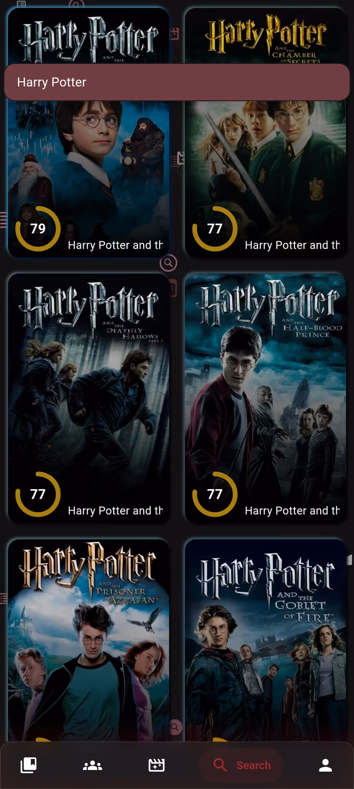 Detailansicht einer Filmreihe