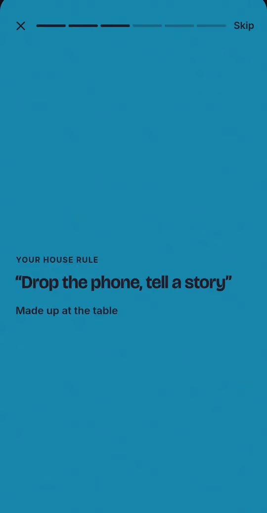 An evening's Rewind with the table's house rule