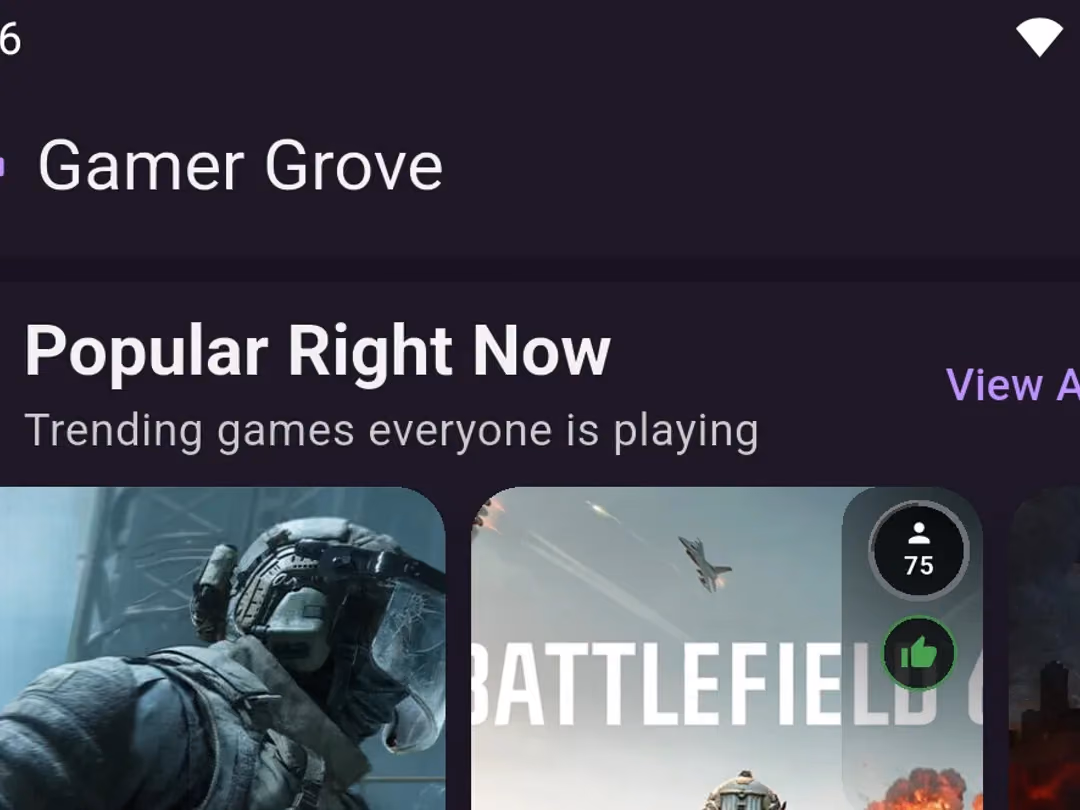Startansicht von GamerGrove